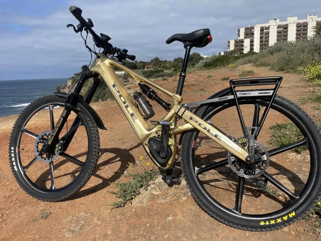 Divide rack mounted on an Pole Voima ebike