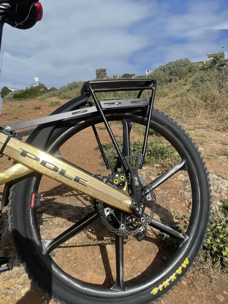 Divide rack mounted on an Pole Voima ebike