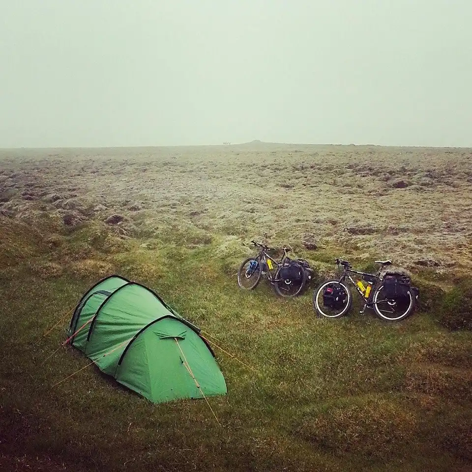 Sergio & Amelia crossing Iceland with Old Man Mountain and Carradice
