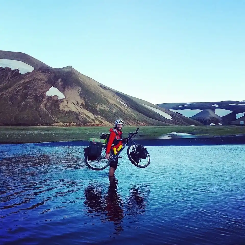 Sergio & Amelia crossing Iceland with Old Man Mountain and Carradice